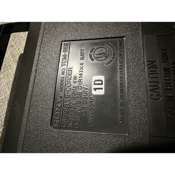 Sony Cassette‎ Corder (TCM-858) Voice Recorder & Player Built in mic Untested - Picture 7 of 11